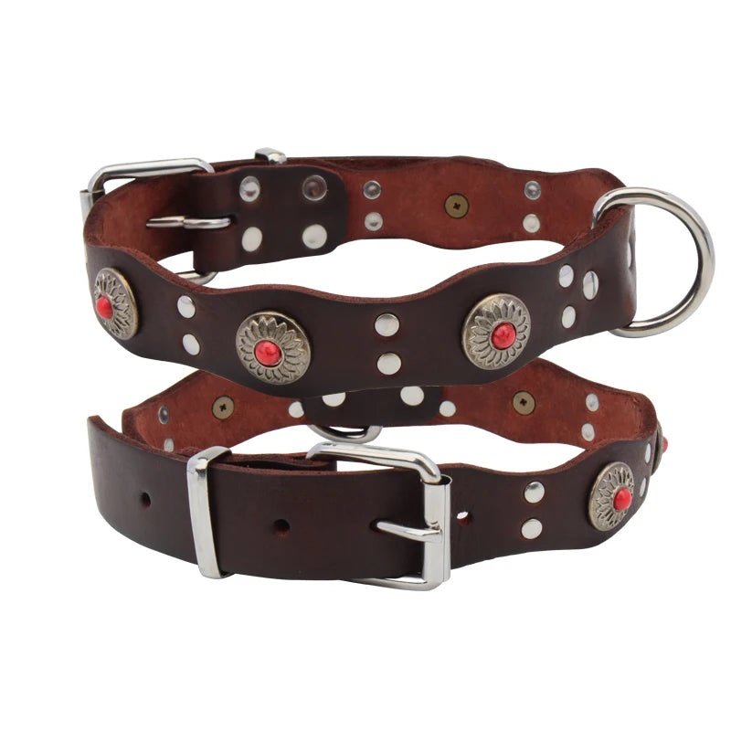 Retro Leather Dog Collar – Personalized