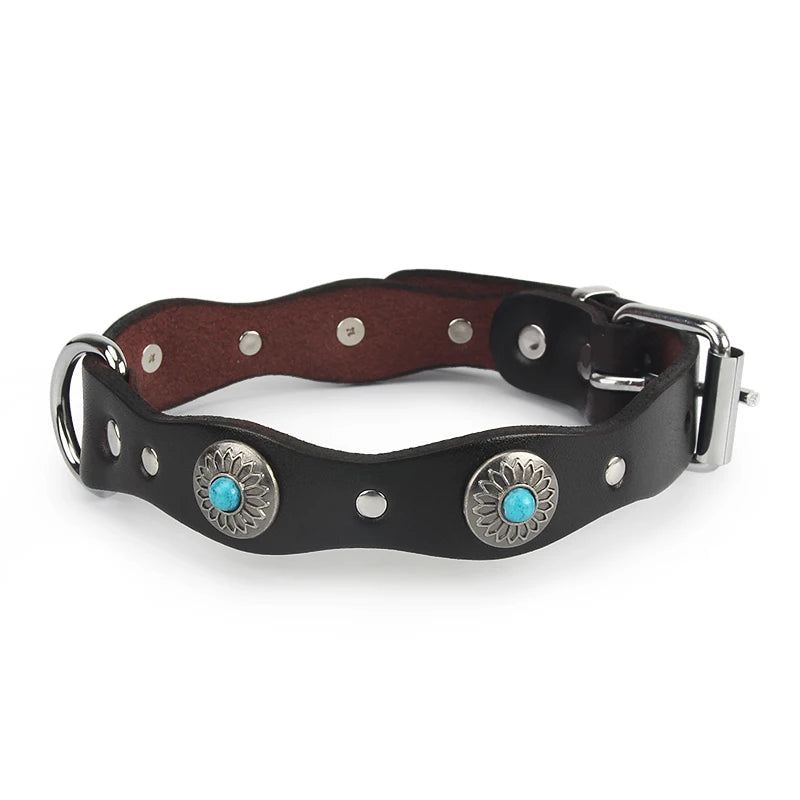 Retro Leather Dog Collar – Personalized