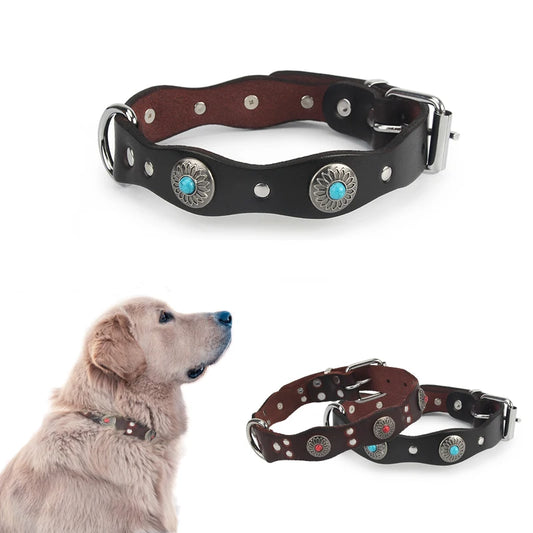 Retro Leather Dog Collar – Personalized